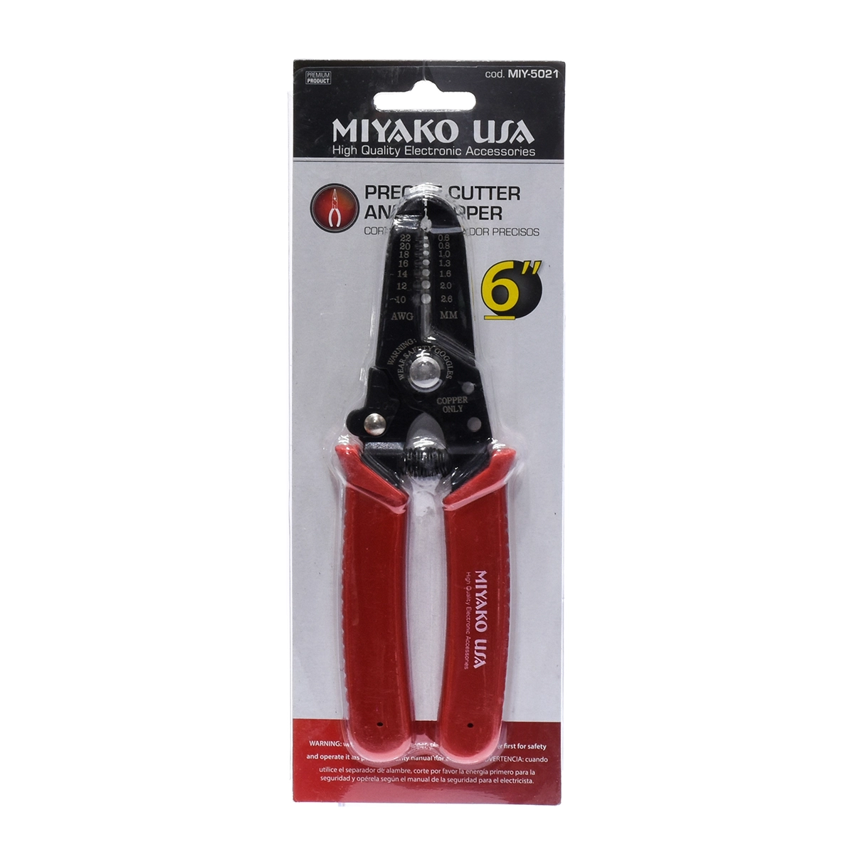 Alicate Pelacables Multipropósito 6″ Miyako USA MIY-5021: ¡Pela y Prensa con Precisión! - Imagen 6