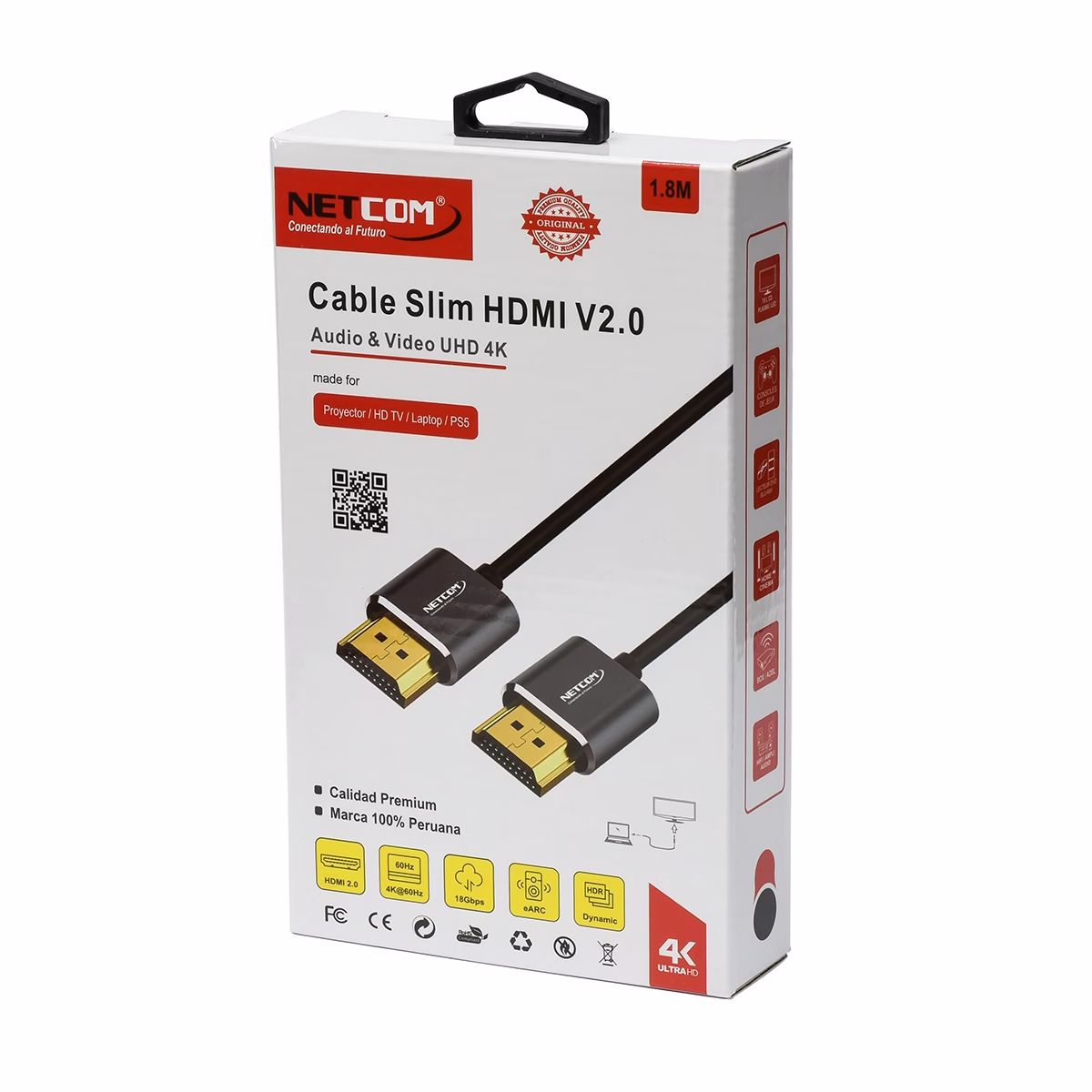 Cable HDMI 4K Slim 1.8M Ultra HD 4K@60HZ v2.0 NETCOM PE-HD0892: La Conexión 4K que lo Tiene Todo - Imagen 5