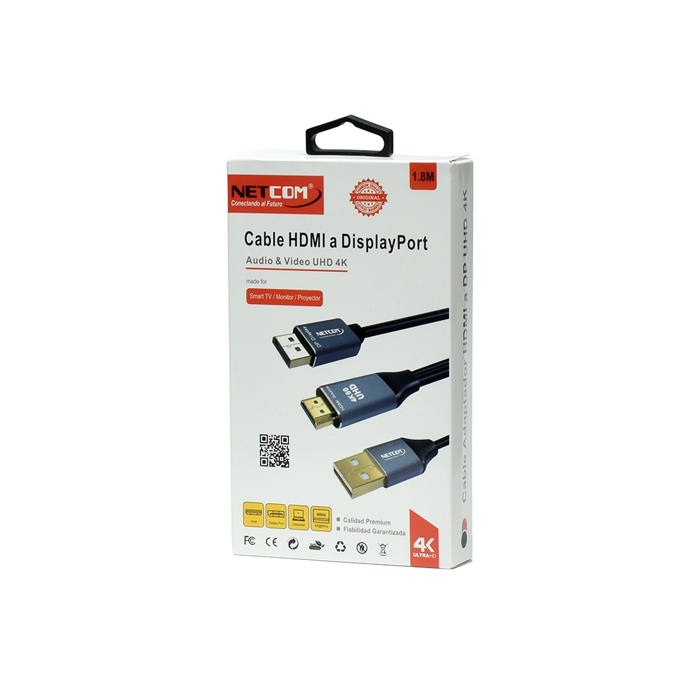 Cable HDMI a DisplayPort Activo Netcom PE-DP0196 | 4K@60Hz | Convierte HDMI a DisplayPort con Facilidad - Imagen 4