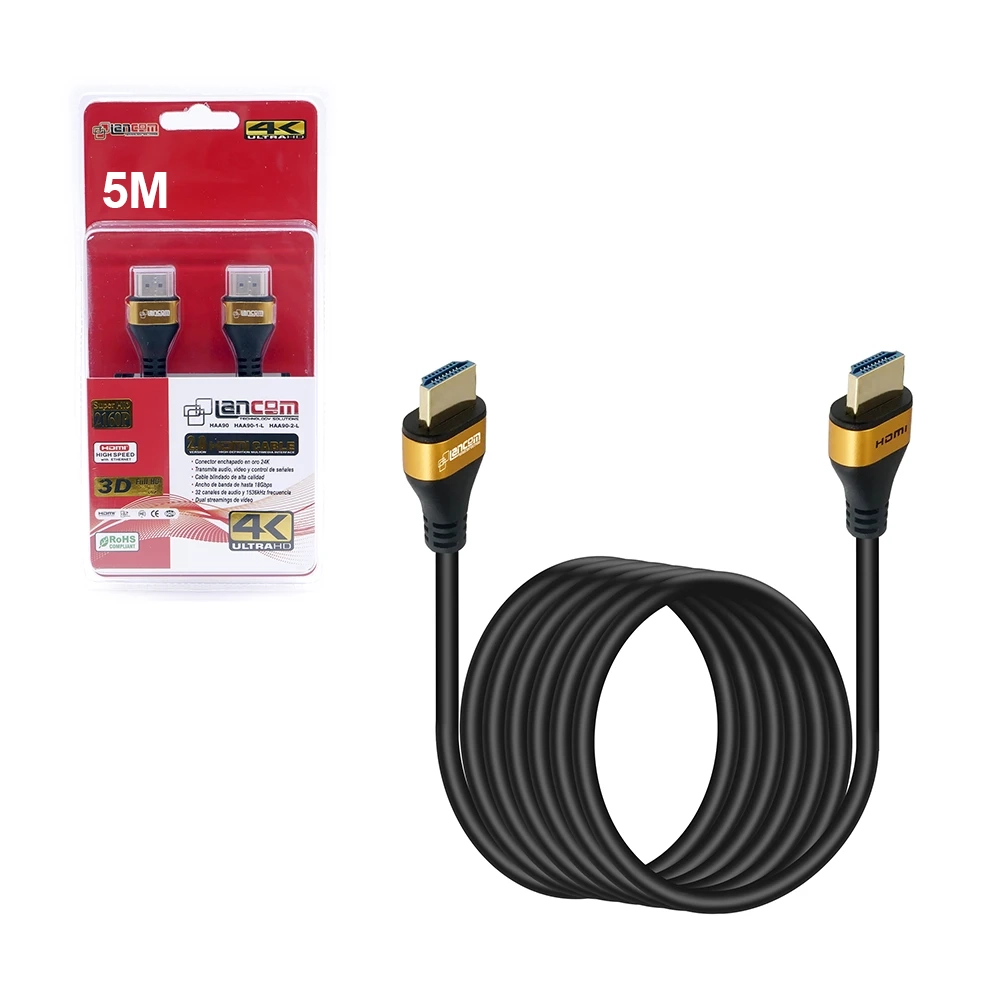 Cable HDMI Slim 5 Metros 4K Lancom: ¡Largo Alcance y Diseño Invisible para tu Sala!