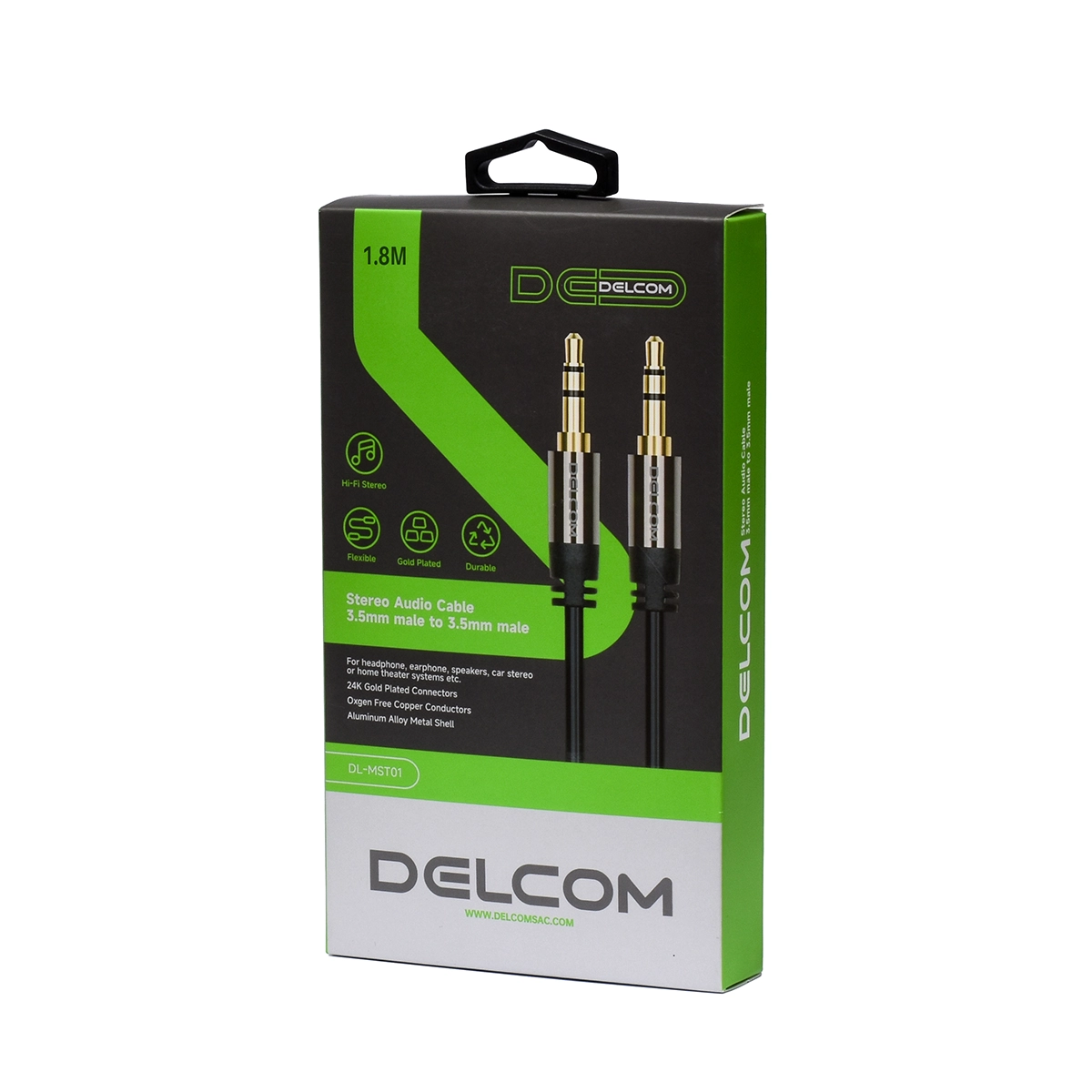 Cable de Audio Estéreo 3.5mm 1.8m Delcom DL-MST01: ¡Sonido de Alta Fidelidad y Máxima Durabilidad! - Imagen 5