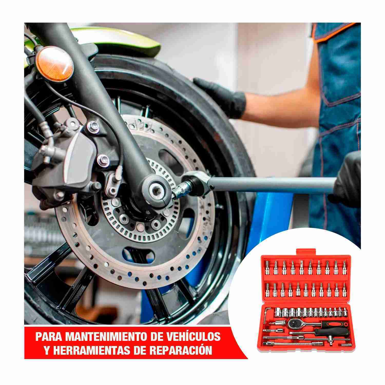 Juego De 3 Cajas De Herramientas +set Dados Puntas 1/4 46 piezas - Imagen 7