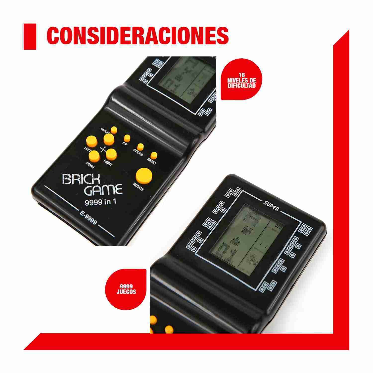 CONSOLA JUEGO RETRO BRICK GAME PINBALL TETRIS PUZZLE 9999EN1 - Imagen 7