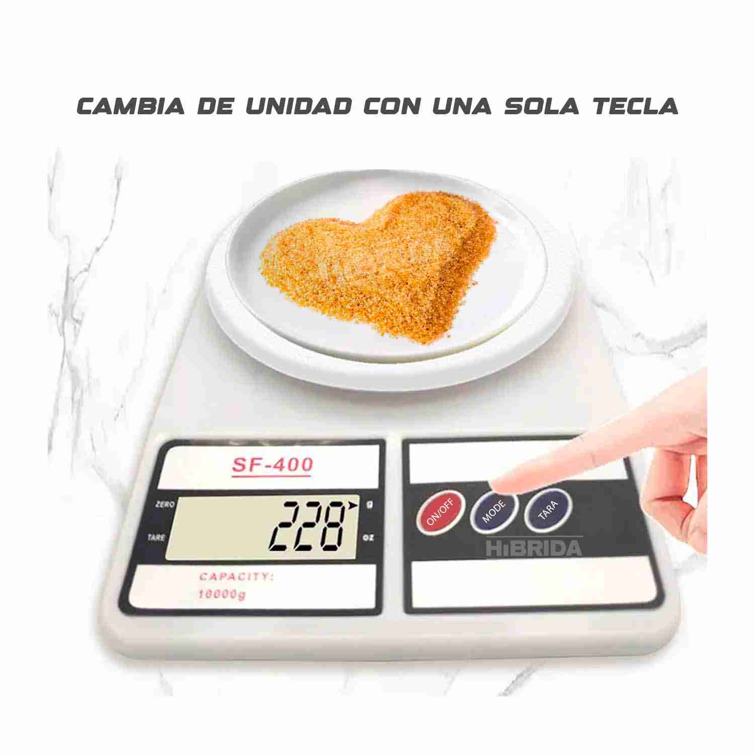 BALANZA DIGITAL GRAMERA 10KG PESO GRAMOS BASCULA PASTELERÍA – SF-400 - Imagen 7