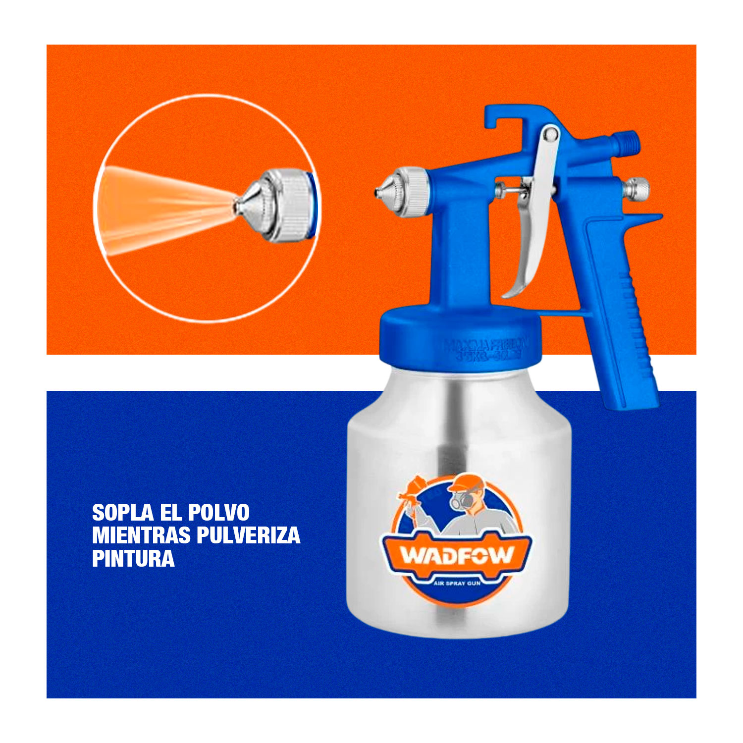 Pistola Spray De Pintar 1000cc 15mm Tacho Metálico Wga1561 - Imagen 8