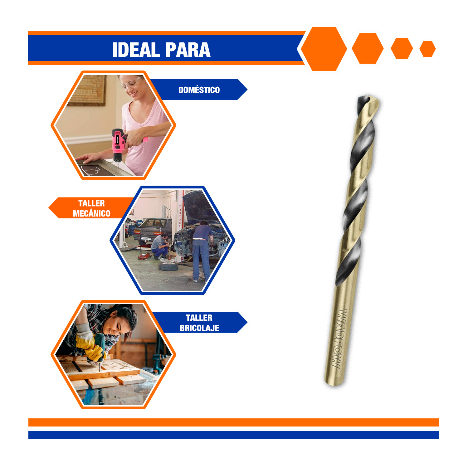 Juego De 7 Brocas Helicoidales Hss Wadfow – Wtd3k01 - Imagen 9